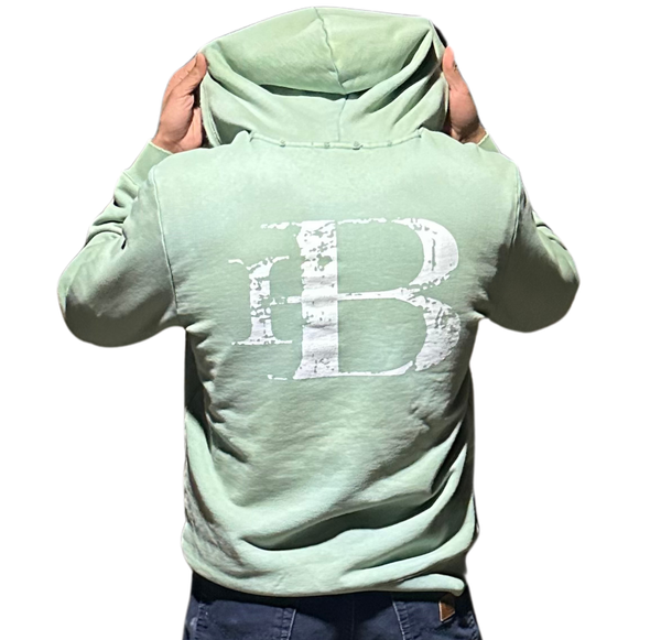 Distressed Milky Matcha Zip-Up