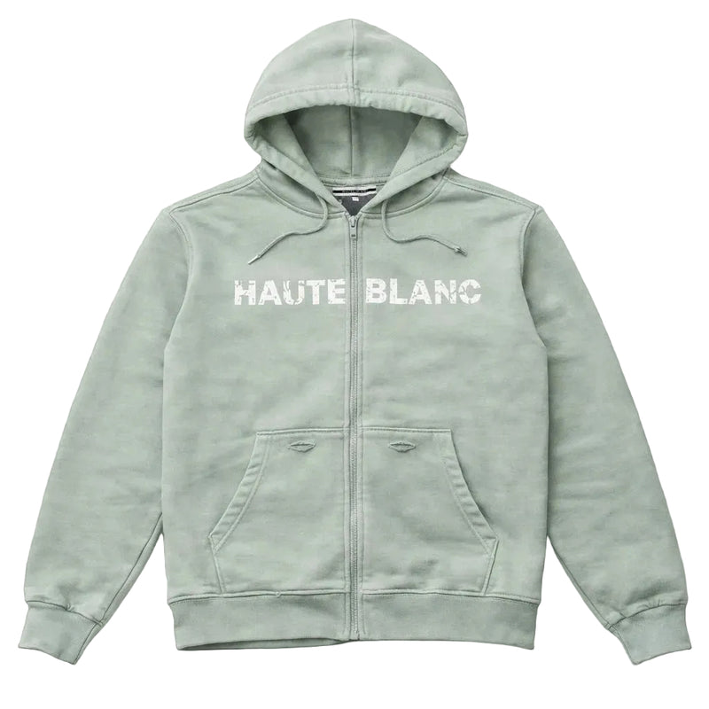 Distressed Milky Matcha Zip-Up